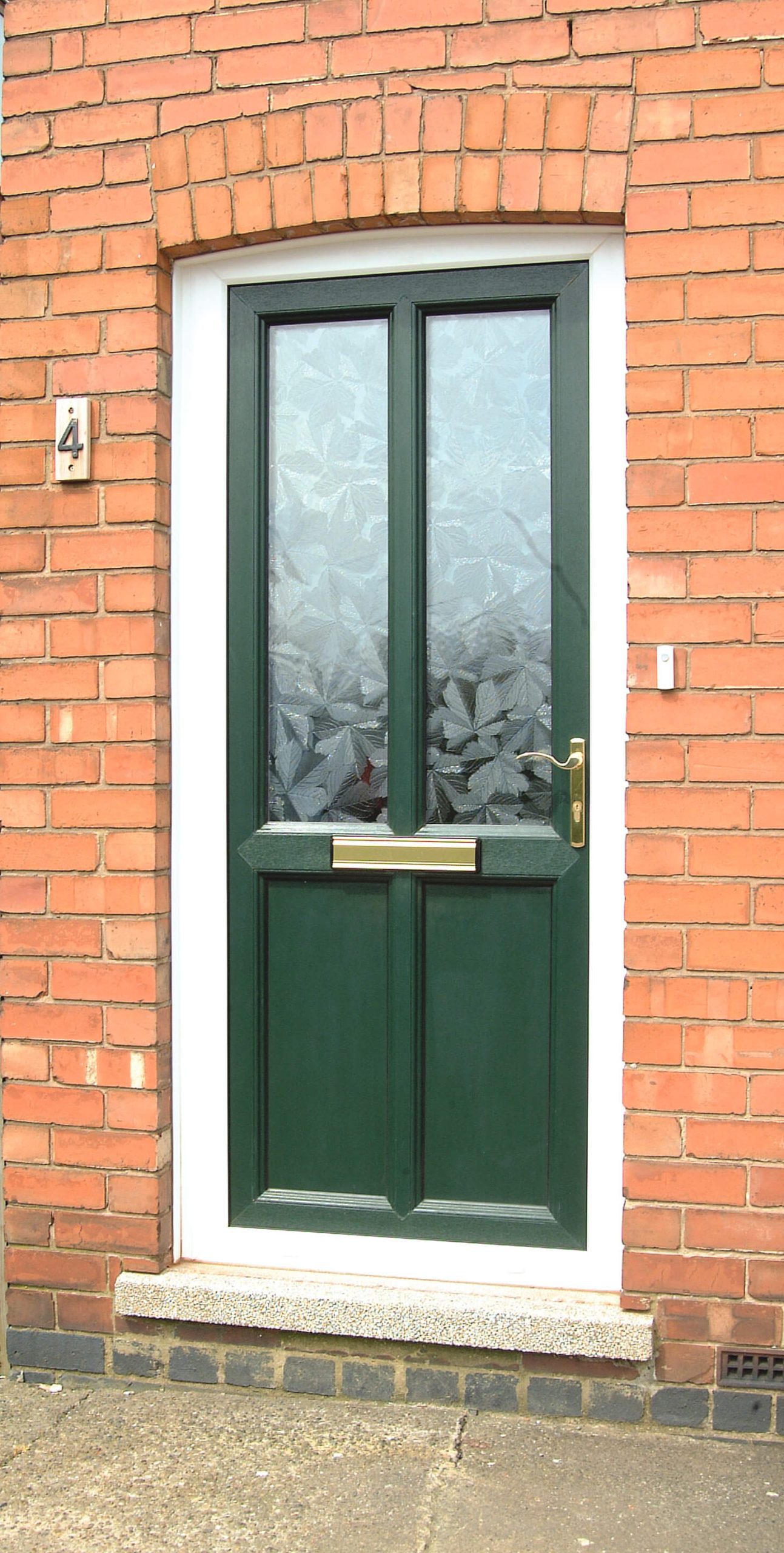 Green uPVC entrance door