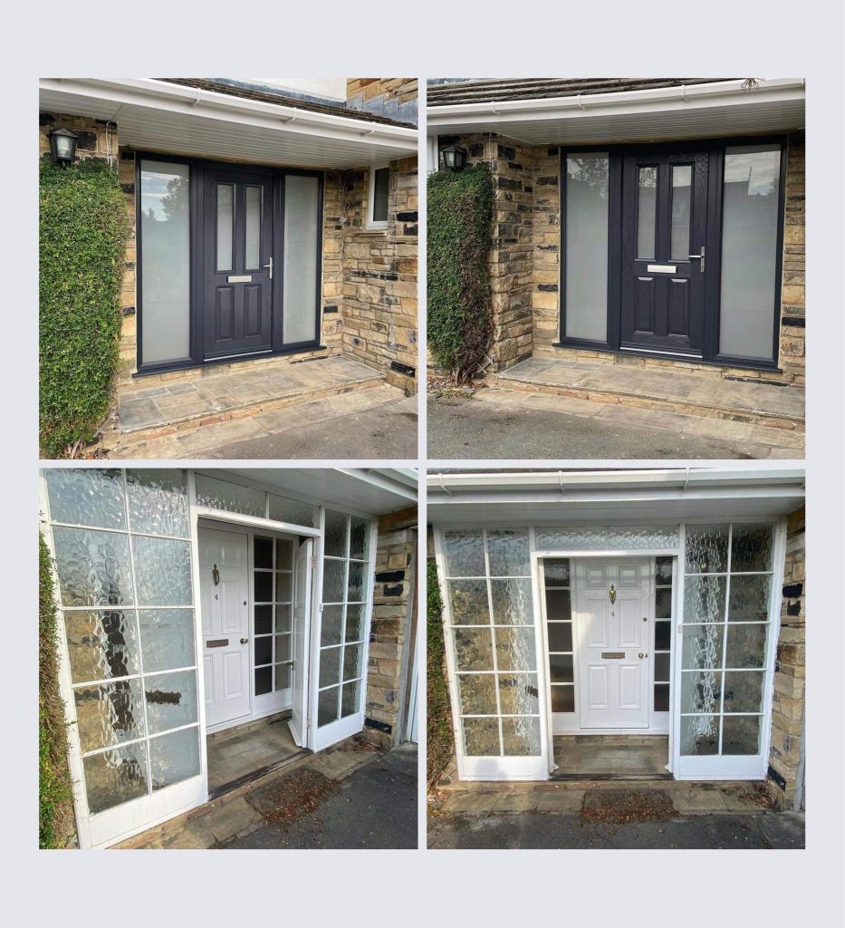 Before and after of front door installation