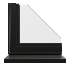 Black metallic classic aluminium window