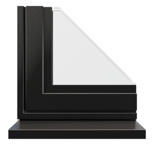 Black metallic prestige aluminium window