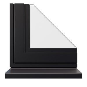 Black prestige aluminium window