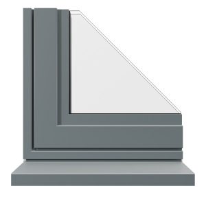 Squirrel grey prestige aluminium window