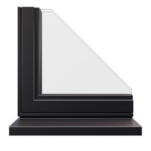 Black classic aluminium window