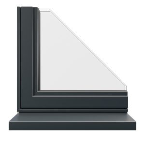 Dark grey classic aluminium window