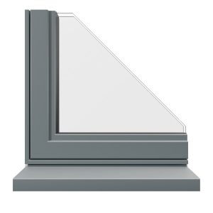 Light silver classic aluminium window