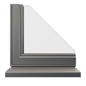 Silver classic aluminium window
