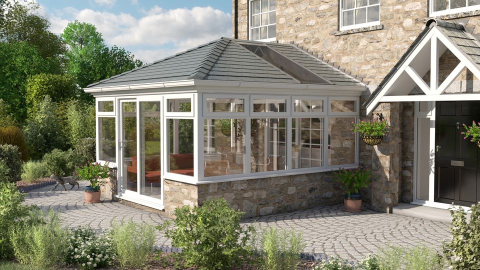 Tiled Conservatory Roof on a Stone House